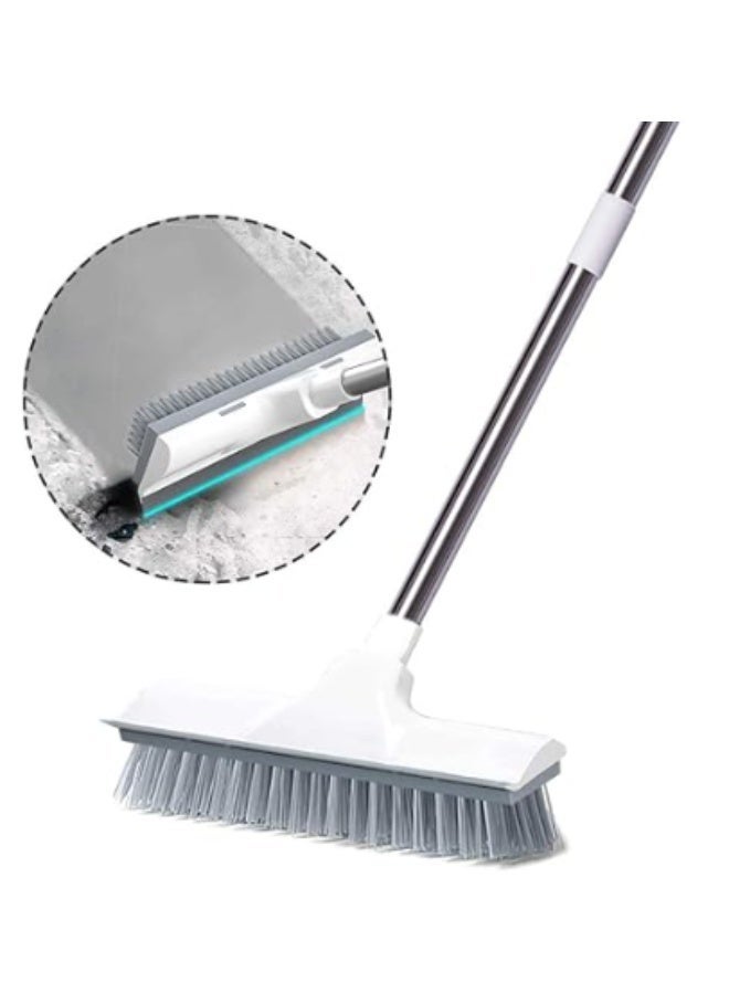 JOYBOS فرشاة تنظيف بمقبض طويل، فرشاة أرضية الحمام، فرشاة تنظيف أرضية 2 في 1 ذات شعيرات صلبة، مع ممسحة للتنظيف. - Image 2